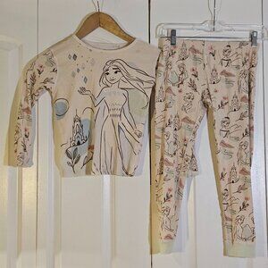 Disney Girls Pajamas Size 10 Elsa and Anna Frozen 2 PJ Matching Set Light Pink